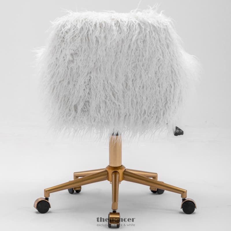 FLUFFY OFFICE CHAIR FAUX FUR MODERN SWIVEL DESK CHAIR