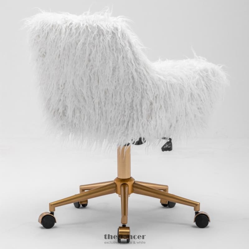 FLUFFY OFFICE CHAIR FAUX FUR MODERN SWIVEL DESK CHAIR