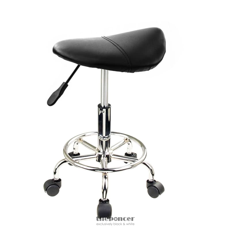 FOREVER BEAUTY BLACK SALON BARBER STOOL SWIVEL SADDLE TYPE