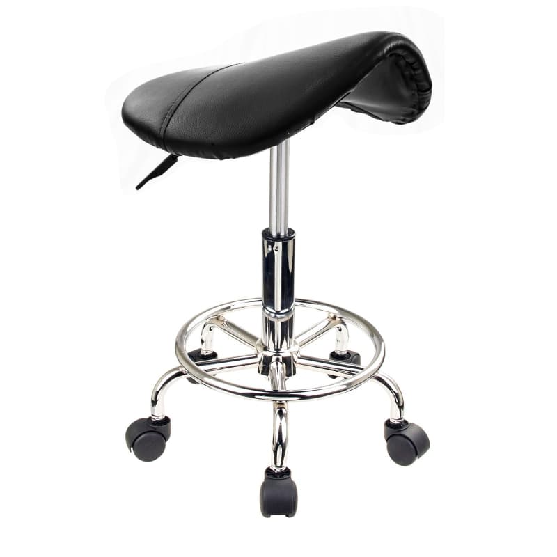 FOREVER BEAUTY BLACK SALON BARBER STOOL SWIVEL SADDLE TYPE