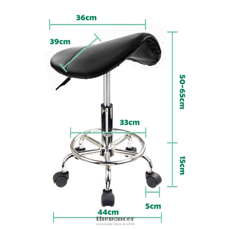 FOREVER BEAUTY BLACK SALON BARBER STOOL SWIVEL SADDLE TYPE