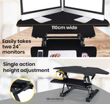 FORTIA CORNER DESK RISER 110CM WIDE ADJUSTABLE SIT TO STAND