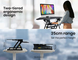 FORTIA CORNER DESK RISER 110CM WIDE ADJUSTABLE SIT TO STAND