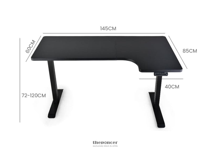FORTIA L SHAPED SIT TO STAND UP CORNER STANDING DESK 72