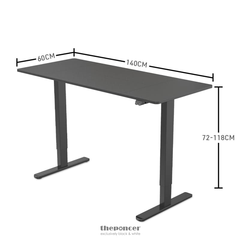 FORTIA SIT TO STAND UP STANDING DESK 140X60CM 72 - 118CM