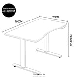 FORTIA SIT TO STAND UP STANDING DESK 160X75CM 62 - 128CM