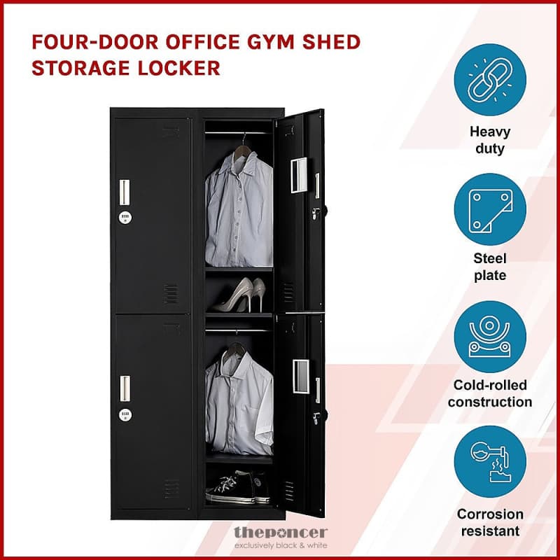 FOUR-DOOR OFFICE GYM SHED STORAGE LOCKER