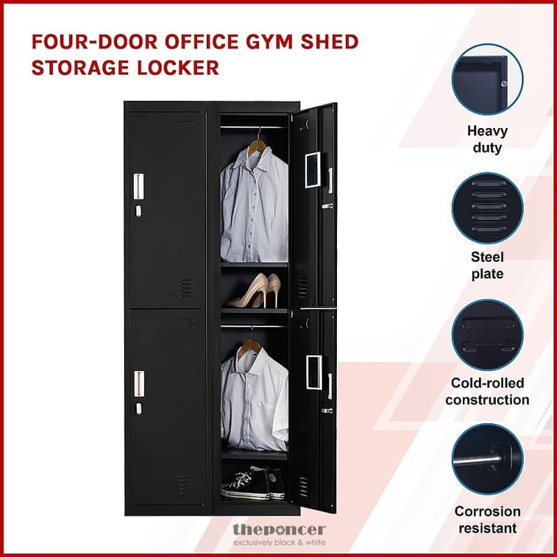 FOUR-DOOR OFFICE GYM SHED STORAGE LOCKER