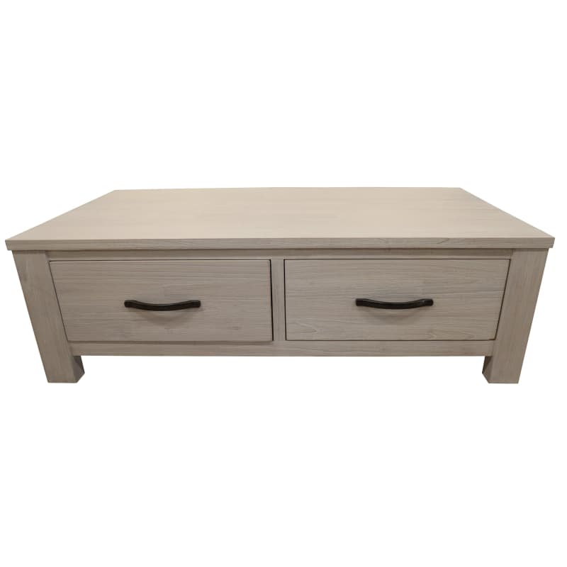 FOXGLOVE COFFEE TABLE 127CM 2 DRAWER SOLID MT ASH TIMBER