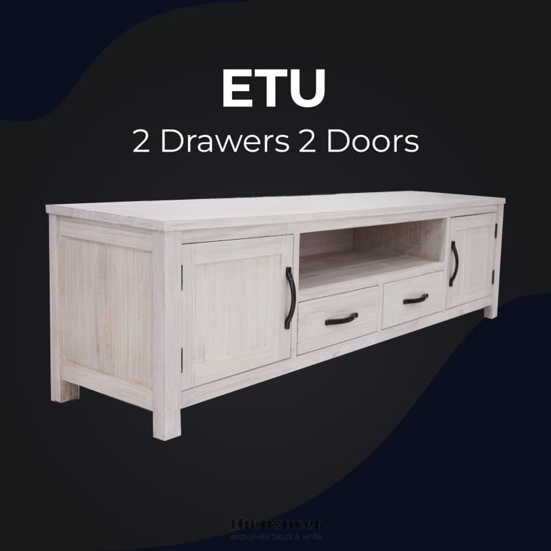 FOXGLOVE ETU ENTERTAINMENT TV UNIT 216CM 2 DRAWER 2 DOOR MT