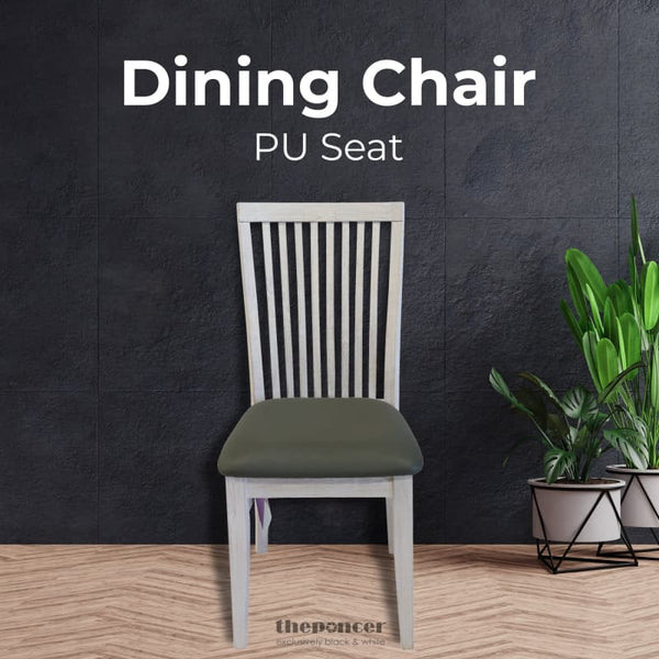 FOXGLOVE PU SEAT DINING CHAIR SET OF 2 SOLID ASH WOOD