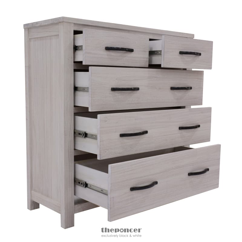 FOXGLOVE TALLBOY 5 CHEST OF DRAWERS SOLID ASH WOOD BED