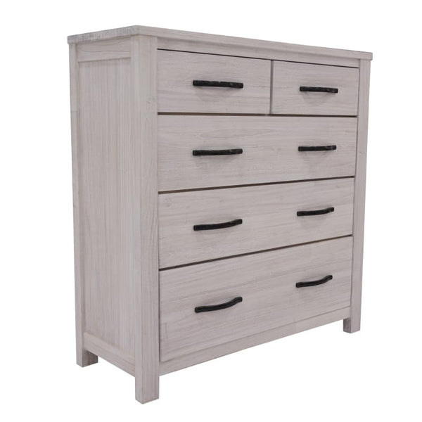 FOXGLOVE TALLBOY 5 CHEST OF DRAWERS SOLID ASH WOOD BED