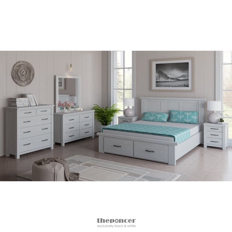 FOXGLOVE TALLBOY 5 CHEST OF DRAWERS SOLID ASH WOOD BED