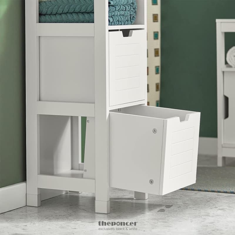 FREESTANDING CABINET 2 DRAWERS SHELF CUPBOARD