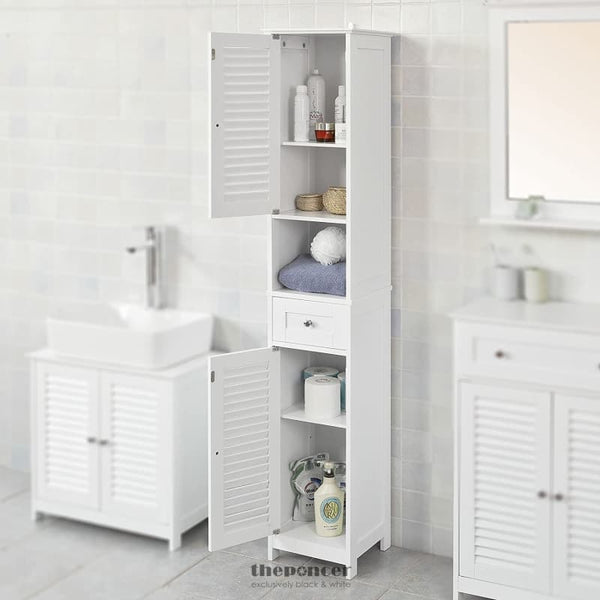 FREESTANDING TALL BATHROOM CABINET 170X32X30 CM