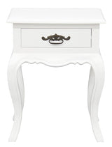 FRENCH PROVINCIAL 1 DRAWER LAMP TABLE (WHITE)