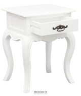 FRENCH PROVINCIAL 1 DRAWER LAMP TABLE (WHITE)