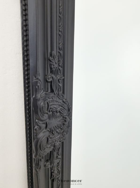 FRENCH PROVINCIAL ORNATE MIRROR - BLACK - MEDIUM 70CM X