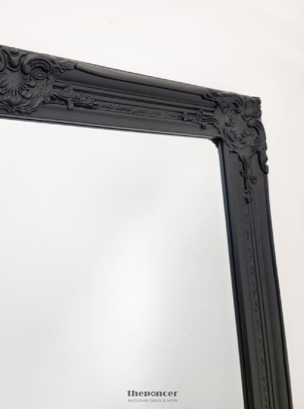 FRENCH PROVINCIAL ORNATE MIRROR - BLACK - MEDIUM 70CM X