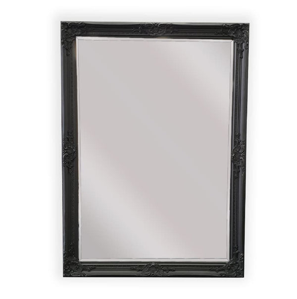 FRENCH PROVINCIAL ORNATE MIRROR - BLACK - SMALL 80CM X 110CM