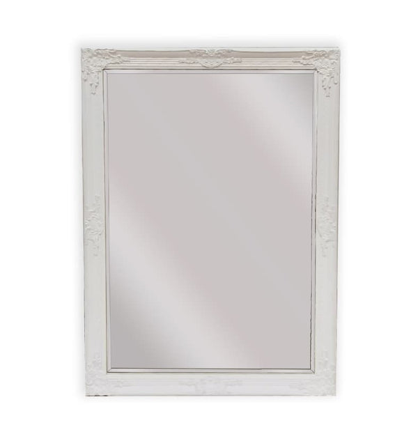 FRENCH PROVINCIAL ORNATE MIRROR - WHITE - SMALL 80CM X 110CM