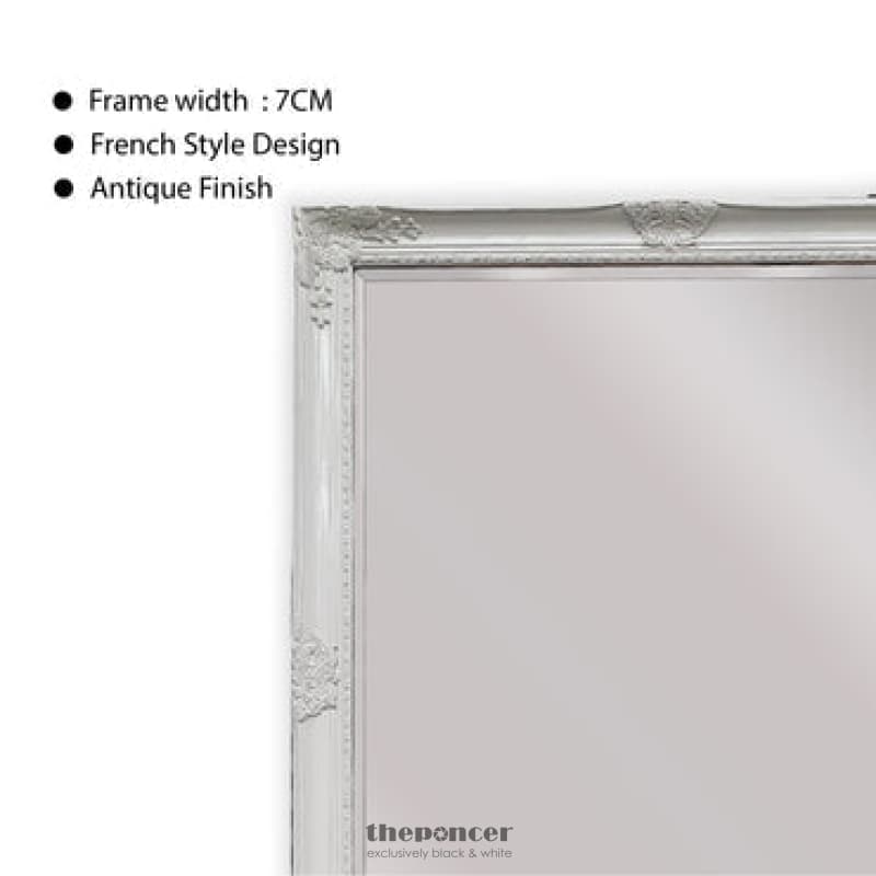 FRENCH PROVINCIAL ORNATE MIRROR - WHITE - SMALL 80CM X 110CM