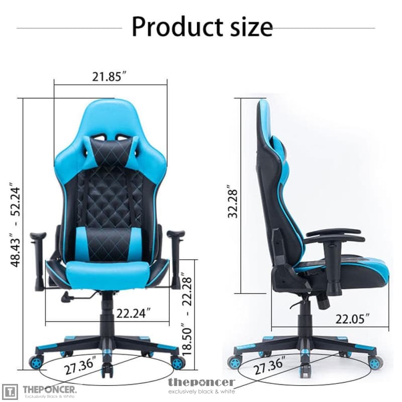 GAMING CHAIR ERGONOMIC RACING 165° RECLINING SEAT 3D