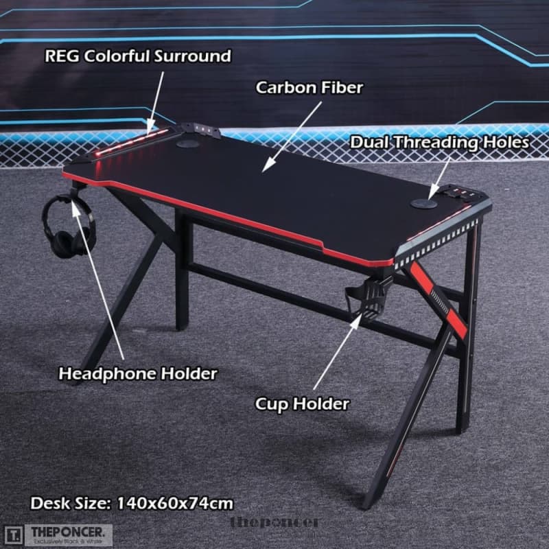 GAMING DESK DESKTOP PC COMPUTER DESKS RACING TABLE OFFICE