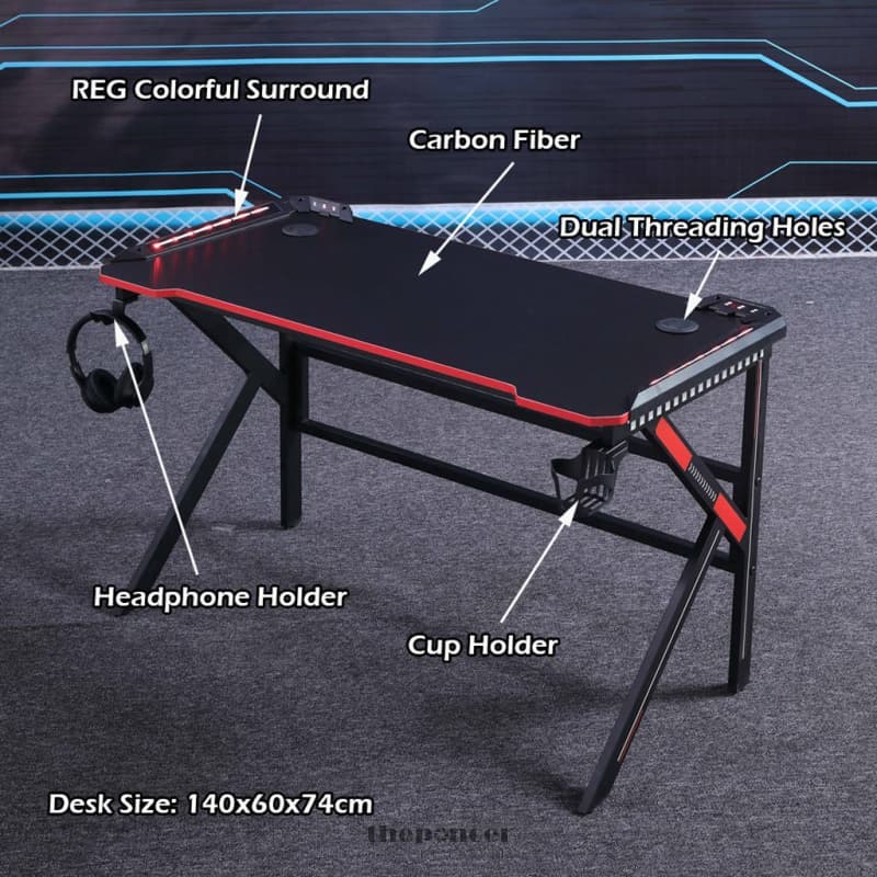 GAMING DESK DESKTOP PC COMPUTER DESKS RACING TABLE OFFICE