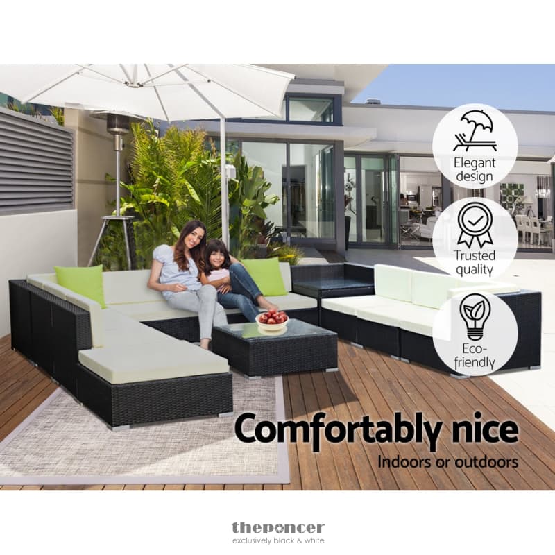 GARDEON 12PC OUTDOOR FURNITURE SOFA SET WICKER GARDEN PATIO