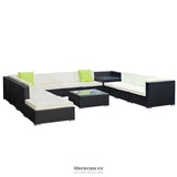 GARDEON 12PC SOFA SET WITH STORAGE COVER OUTDOOR FURNITURE