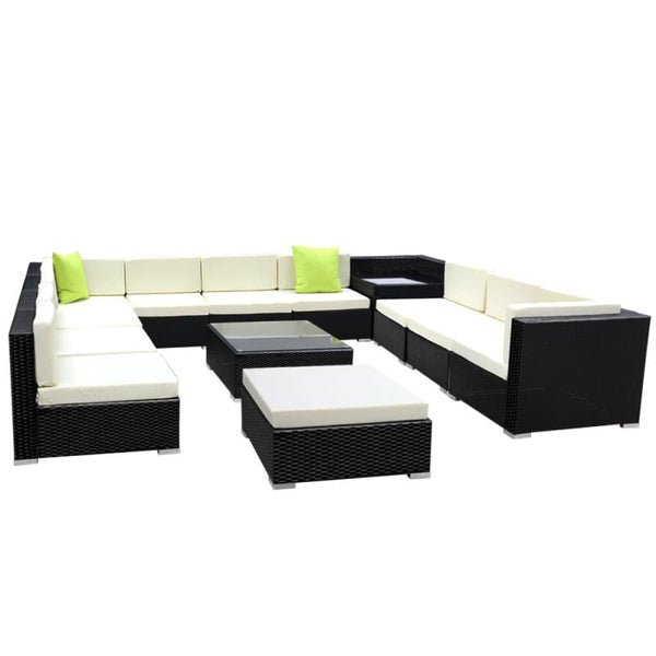 GARDEON 13-PIECE OUTDOOR SOFA SET WICKER COUCH LOUNGE