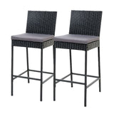 GARDEON 2-PIECE OUTDOOR BAR STOOLS DINING CHAIR BAR STOOLS