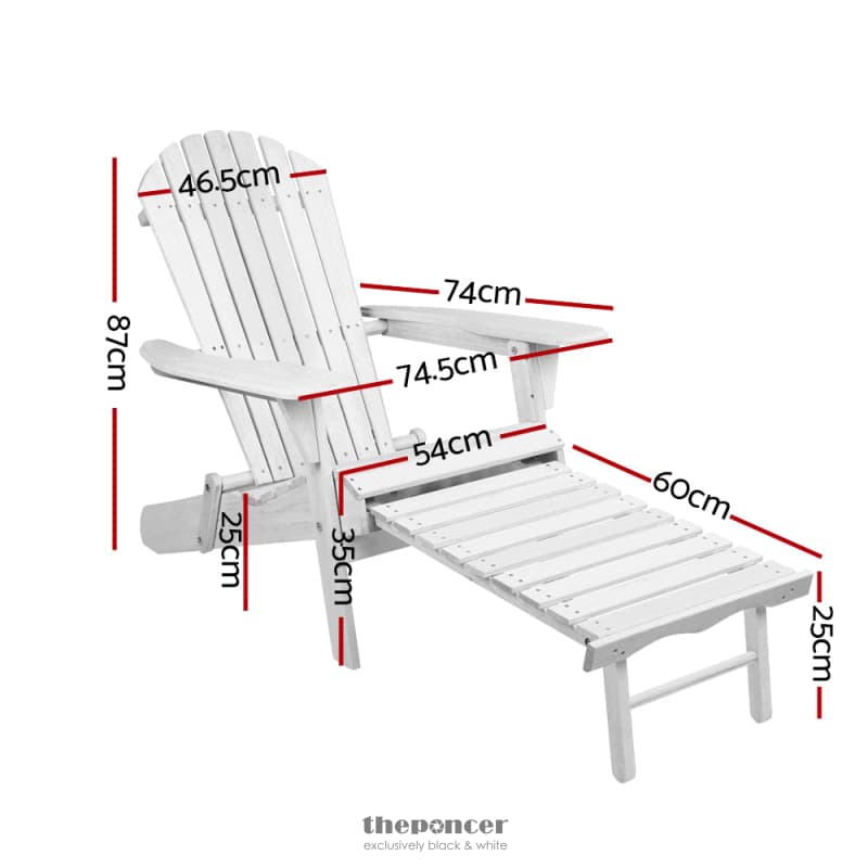 GARDEON 2PC ADIRONDACK OUTDOOR CHAIRS WOOD FOLDABLE SUN