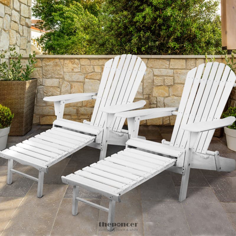 GARDEON 2PC ADIRONDACK OUTDOOR CHAIRS WOOD FOLDABLE SUN