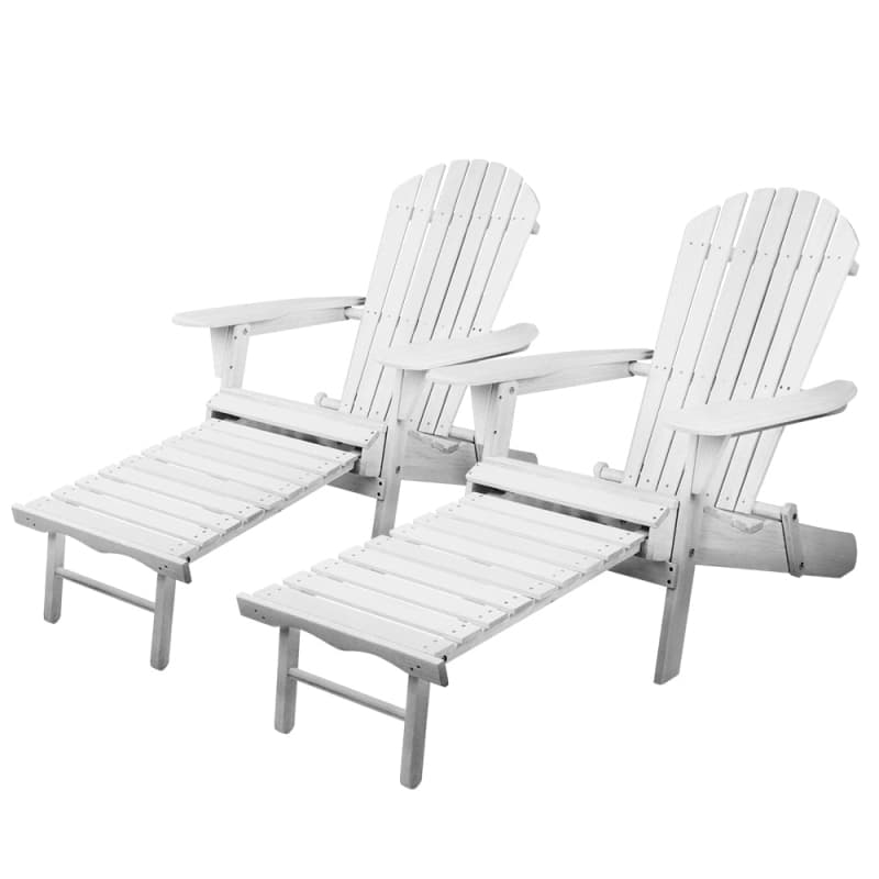 GARDEON 2PC ADIRONDACK OUTDOOR CHAIRS WOOD FOLDABLE SUN