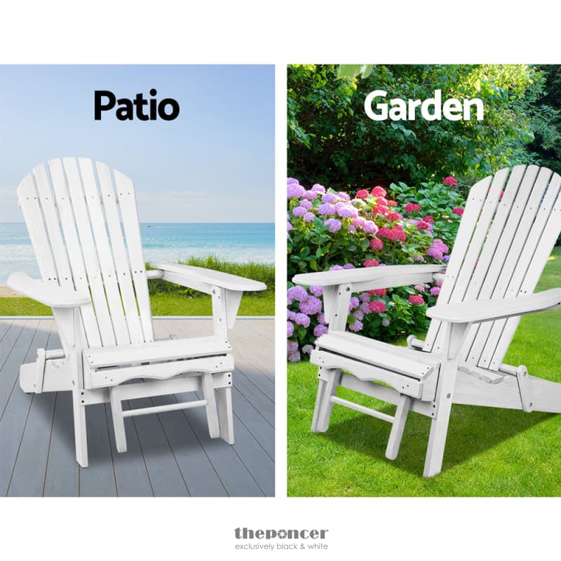 GARDEON 2PC ADIRONDACK OUTDOOR CHAIRS WOOD FOLDABLE SUN