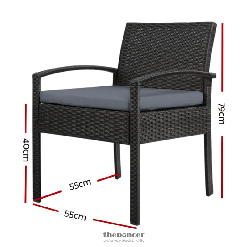 GARDEON 2PC OUTDOOR DINING CHAIRS PATIO FURNITURE RATTAN