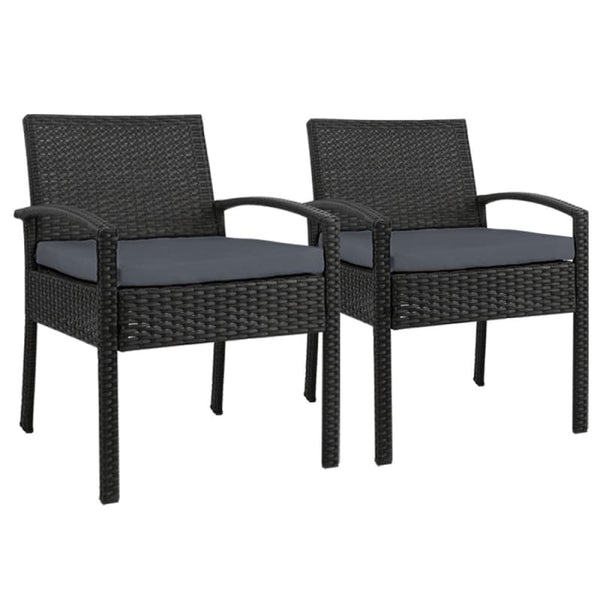 GARDEON 2PC OUTDOOR DINING CHAIRS PATIO FURNITURE RATTAN