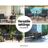 GARDEON 2PC OUTDOOR DINING CHAIRS PATIO FURNITURE RATTAN