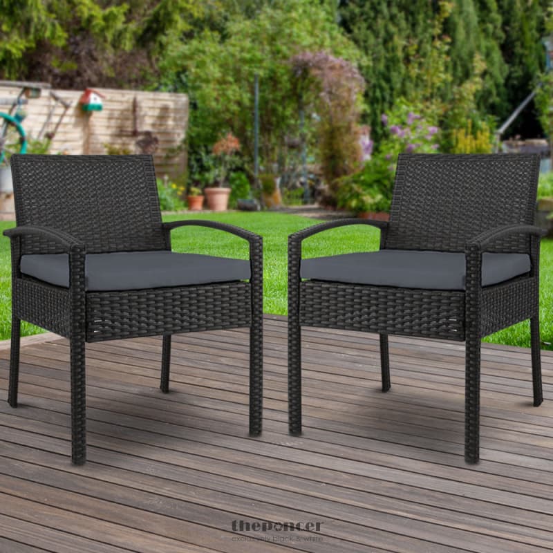 GARDEON 2PC OUTDOOR DINING CHAIRS PATIO FURNITURE RATTAN