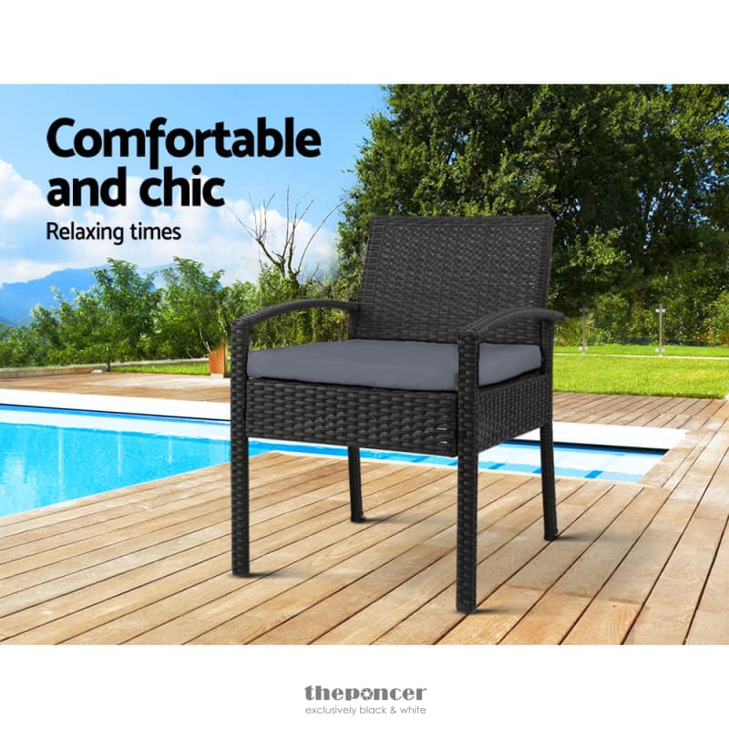 GARDEON 2PC OUTDOOR DINING CHAIRS PATIO FURNITURE RATTAN