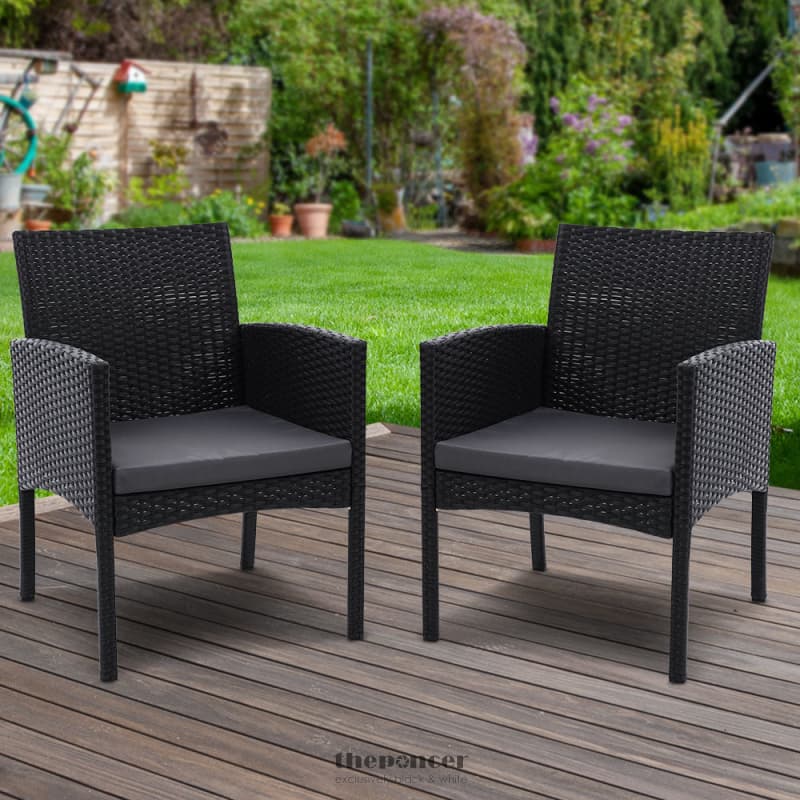 GARDEON 2PC OUTDOOR DINING CHAIRS PATIO FURNITURE RATTAN