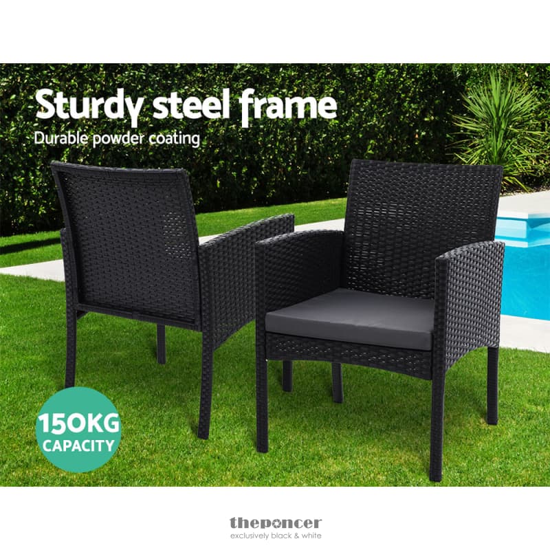 GARDEON 2PC OUTDOOR DINING CHAIRS PATIO FURNITURE RATTAN