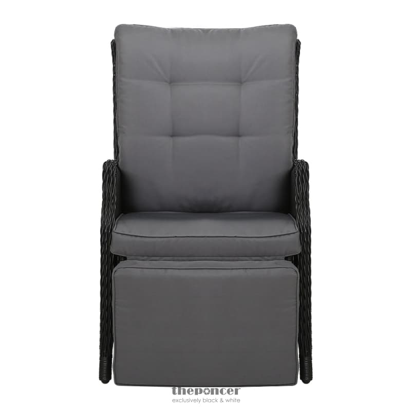 GARDEON 2PC RECLINER CHAIRS SUN LOUNGE WICKER LOUNGER