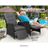 GARDEON 2PC RECLINER CHAIRS SUN LOUNGE WICKER LOUNGER