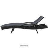 GARDEON 2PC SUN LOUNGE WICKER LOUNGER OUTDOOR FURNITURE