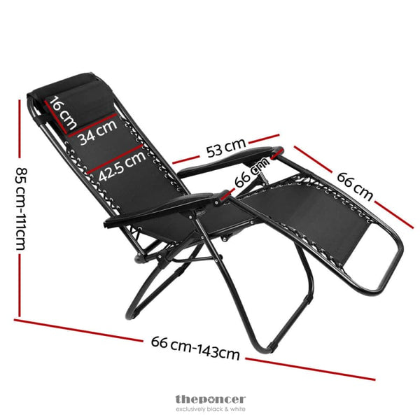 GARDEON 2PC ZERO GRAVITY CHAIR FOLDING OUTDOOR RECLINER