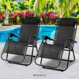GARDEON 2PC ZERO GRAVITY CHAIR FOLDING OUTDOOR RECLINER